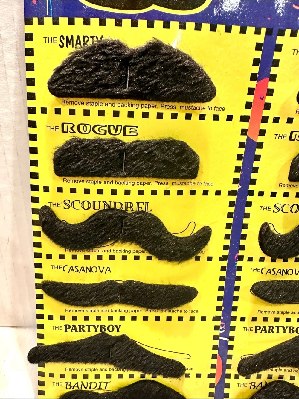 New Mustache Party Self-Adhesive Stick-On Moustaches - Black